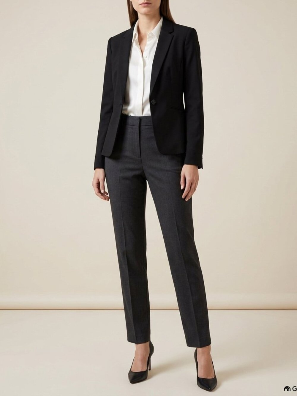 H&M Black Single Button Tailored Blazer Jacket - Size XS